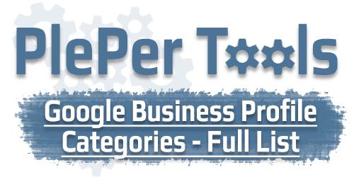 Full list with Google Business Profile categories